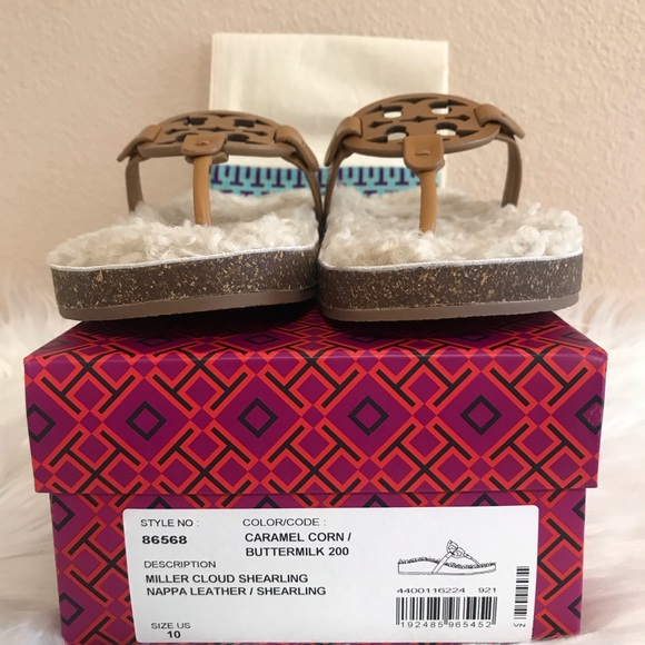 Tory Burch Miller Sandals Cloud Shearling Size 7, 8, 8.5, 9, 9.5, 10 - Picture 9 of 16
